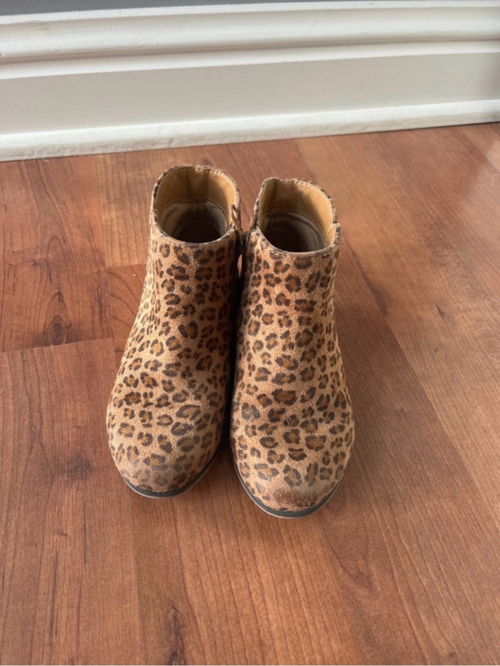 Cat & Jack Leopard Print Ankle Booties - Brown/Tan